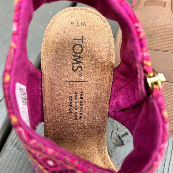 Toms Sandals Womens Majorca Pink Zip Up Cutouts Open Toe Block Heel Dress Sz 7.5 - Picture 8 of 9